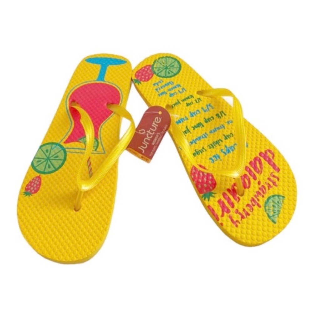 Juncture Multicolor Strawberry Daiquiri Print Thong Flip Flop Slippers Sandals